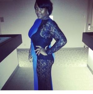 Sexy Half Lace Bodycon Dress 1X